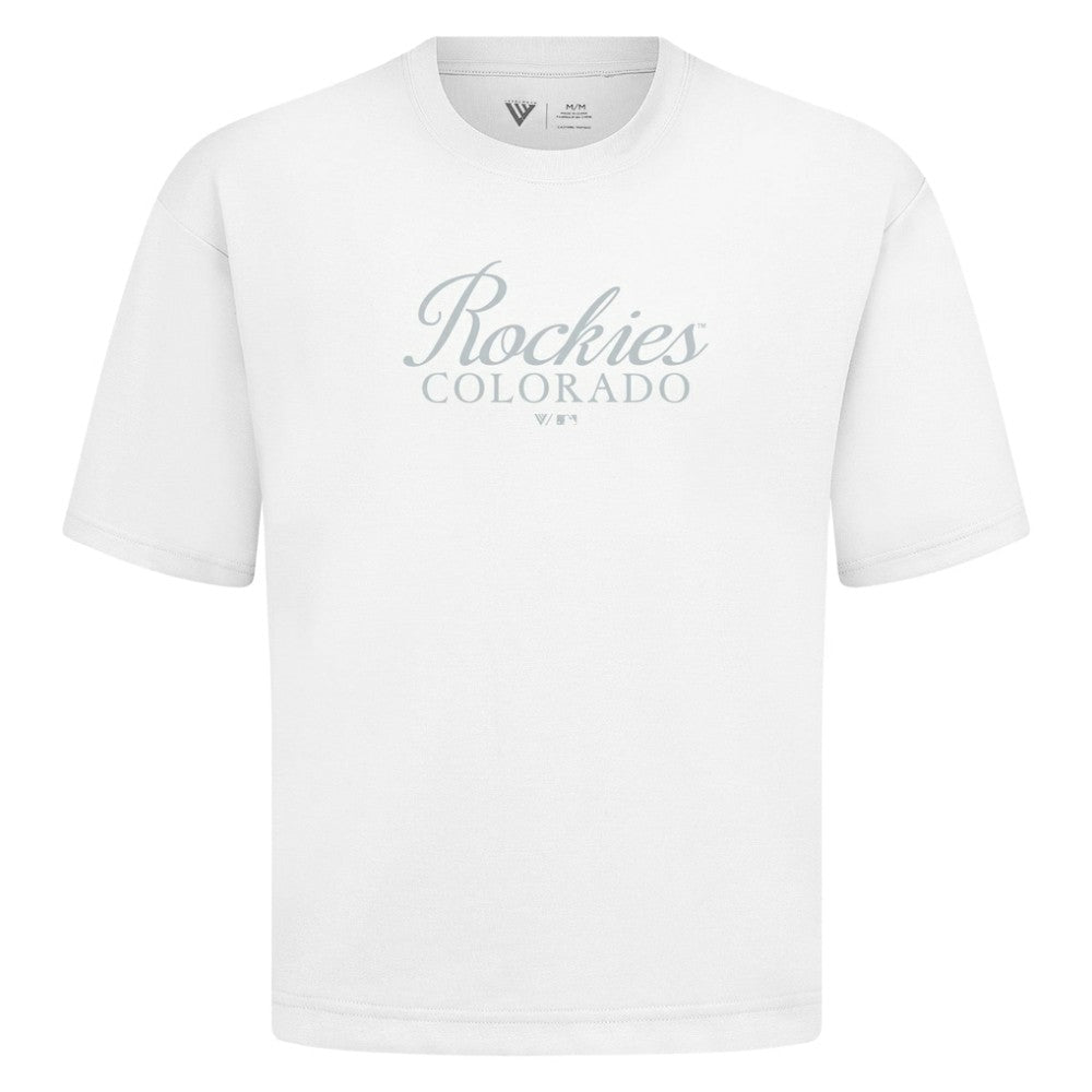 Colorado Rockies Levelwear Ethereal Oversized Luxe Signature Knit T-Shirt | MLB New