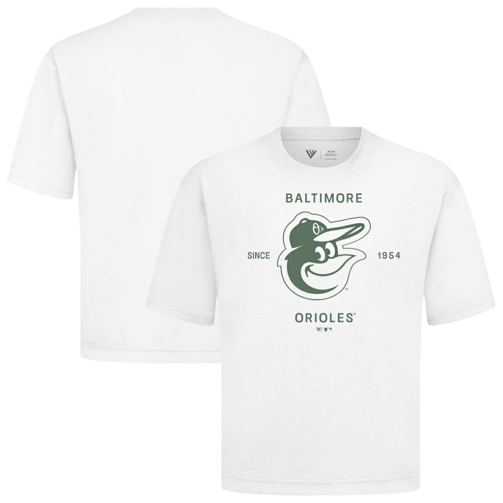 Baltimore Orioles Levelwear Crossway Oversized Luxe Signature Knit T-Shirt | MLB On Sale