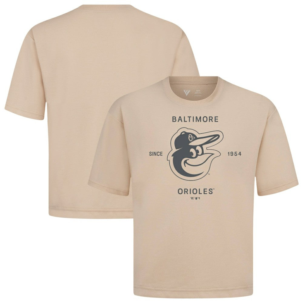 Baltimore Orioles Levelwear Crossway Oversized Luxe Signature Knit T-Shirt | MLB Shop