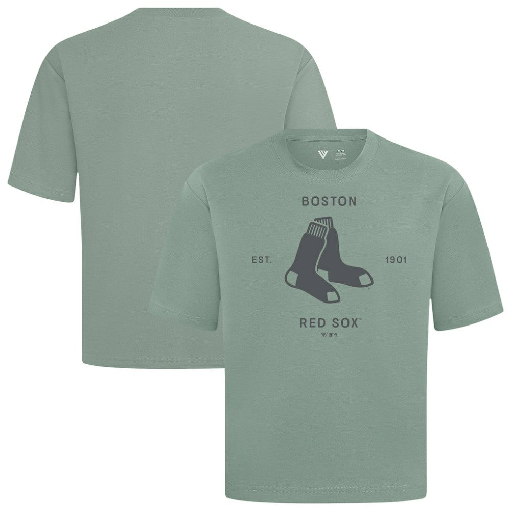 Boston Red Sox Levelwear Crossway Oversized Luxe Signature Knit T-Shirt | MLB New