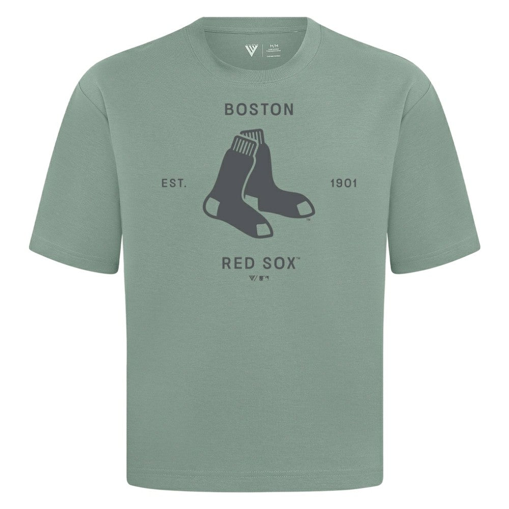 Boston Red Sox Levelwear Crossway Oversized Luxe Signature Knit T-Shirt | MLB New