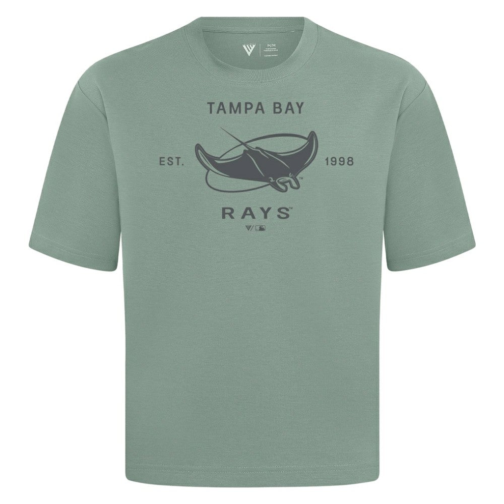 Tampa Bay Rays Levelwear Crossway Oversized Luxe Signature Knit T-Shirt | MLB US