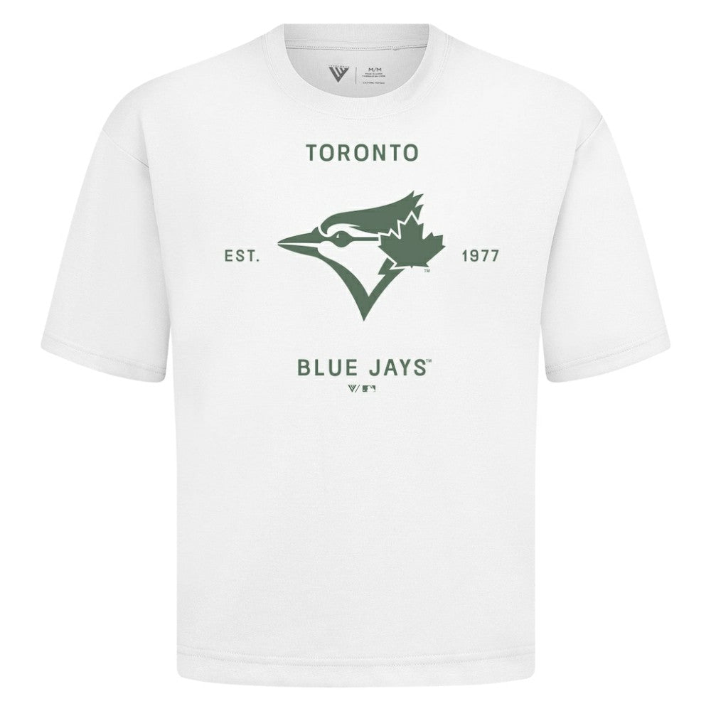 Toronto Blue Jays Levelwear Crossway Oversized Luxe Signature Knit T-Shirt | MLB Sale