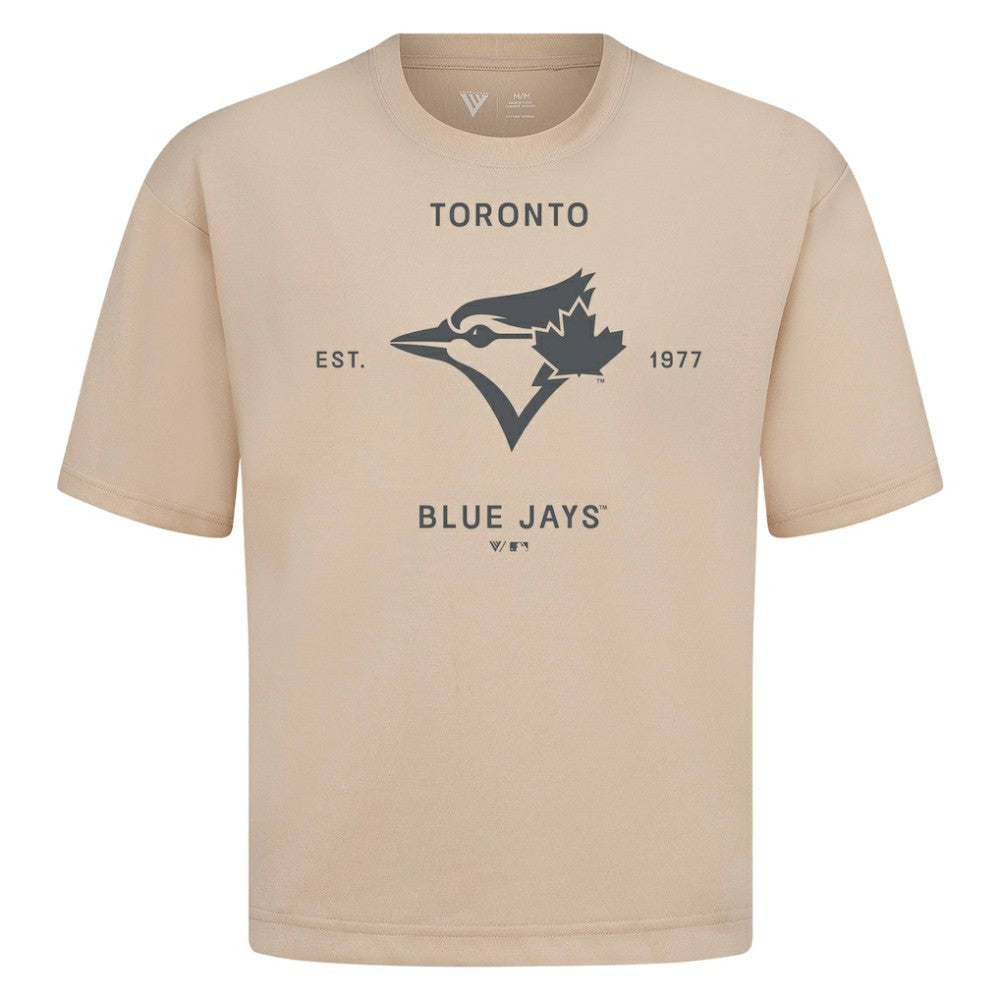 Toronto Blue Jays Levelwear Crossway Oversized Luxe Signature Knit T-Shirt | MLB Sale