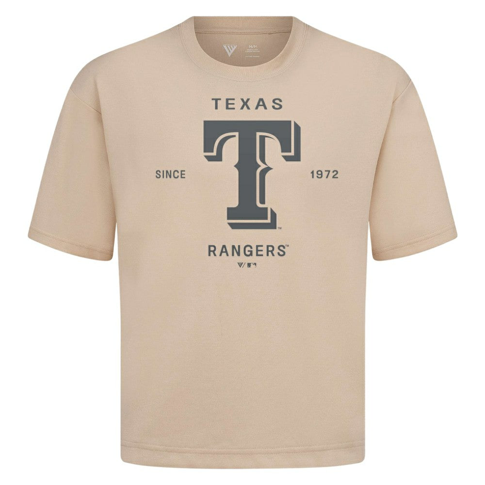 Texas Rangers Levelwear Crossway Oversized Luxe Signature Knit T-Shirt | MLB Online