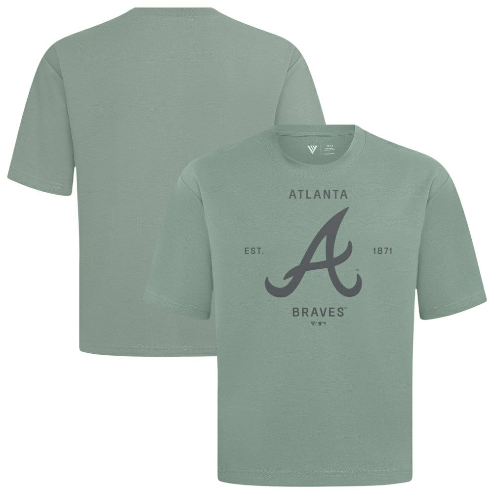 Atlanta Braves Levelwear Crossway Oversized Luxe Signature Knit T-Shirt | MLB Sale