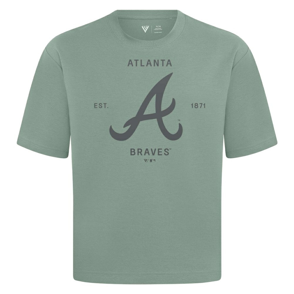 Atlanta Braves Levelwear Crossway Oversized Luxe Signature Knit T-Shirt | MLB Sale