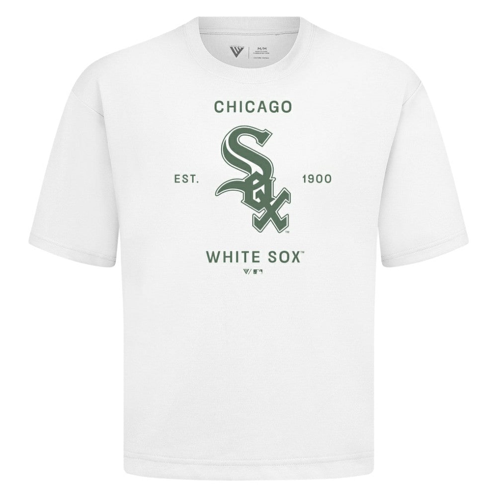 Chicago White Sox Levelwear Crossway Oversized Luxe Signature Knit T-Shirt | MLB Outlet