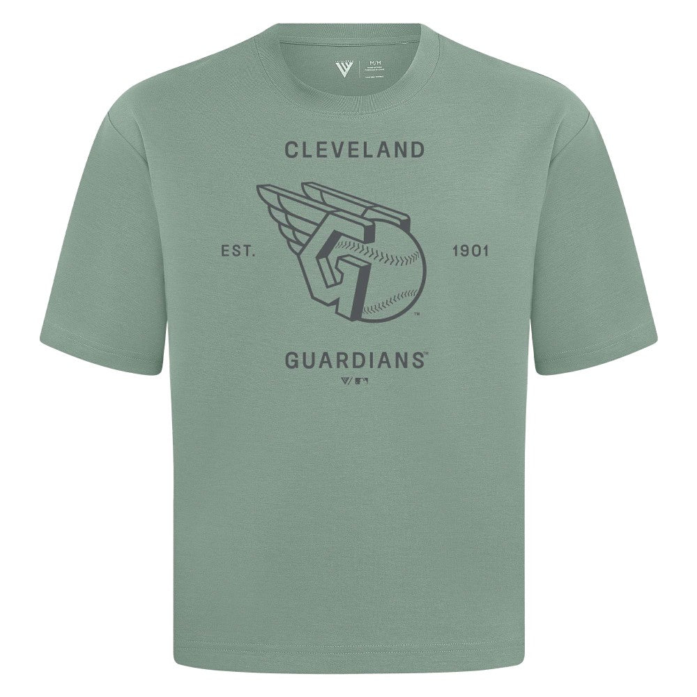 Cleveland Guardians Levelwear Crossway Oversized Luxe Signature Knit T-Shirt | MLB For sale