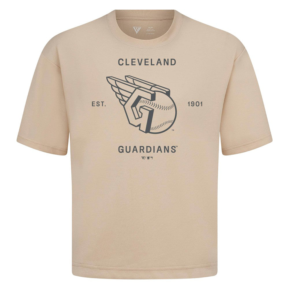Cleveland Guardians Levelwear Crossway Oversized Luxe Signature Knit T-Shirt | MLB Shop