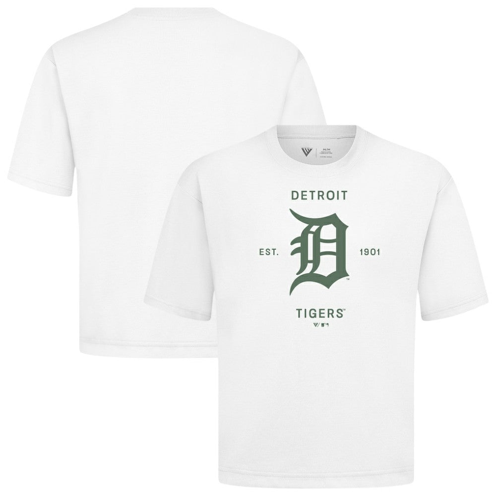 Detroit Tigers Levelwear Crossway Oversized Luxe Signature Knit T-Shirt | MLB For sale