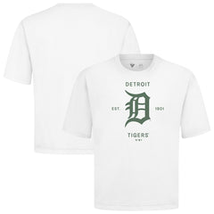 Detroit Tigers Levelwear Crossway Oversized Luxe Signature Knit T-Shirt | MLB For sale
