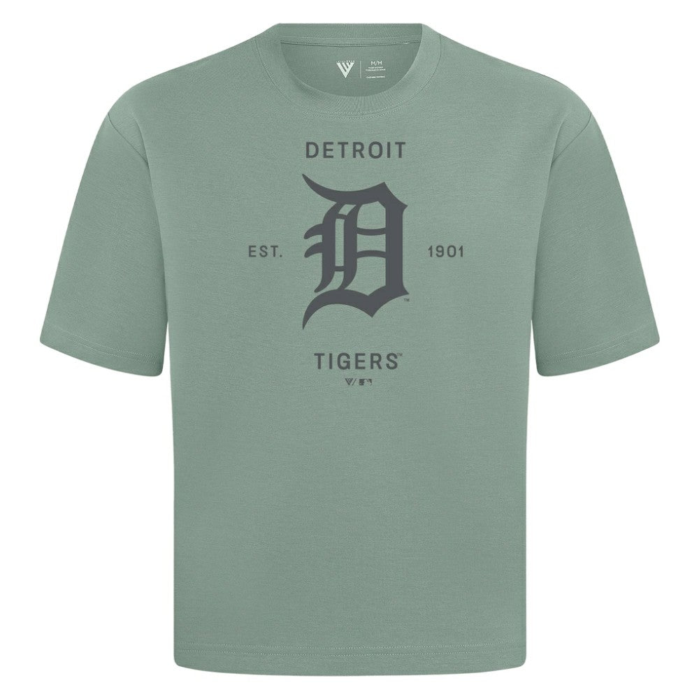 Detroit Tigers Levelwear Crossway Oversized Luxe Signature Knit T-Shirt | MLB Discount