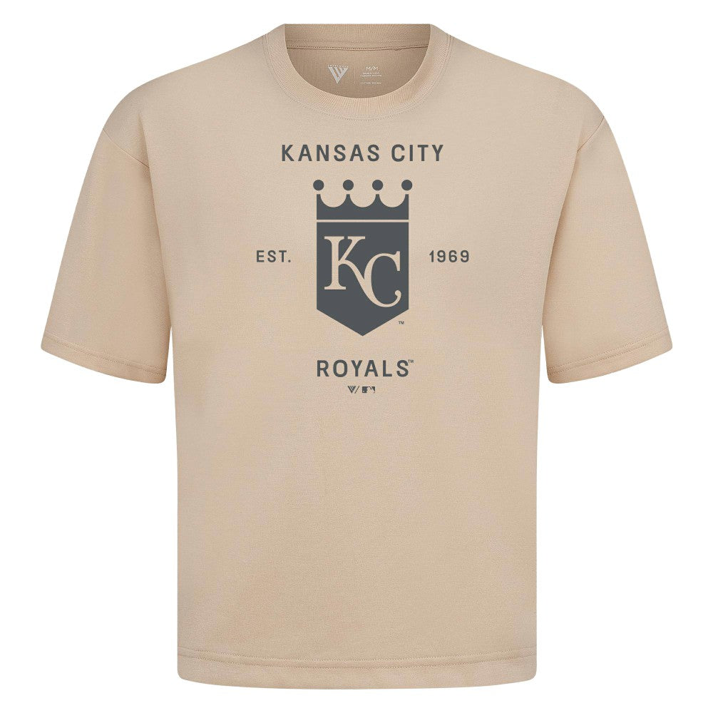 Kansas City Royals Levelwear Crossway Oversized Luxe Signature Knit T-Shirt | MLB Sale