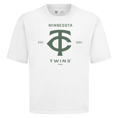 Minnesota Twins Levelwear Crossway Oversized Luxe Signature Knit T-Shirt | MLB Shop