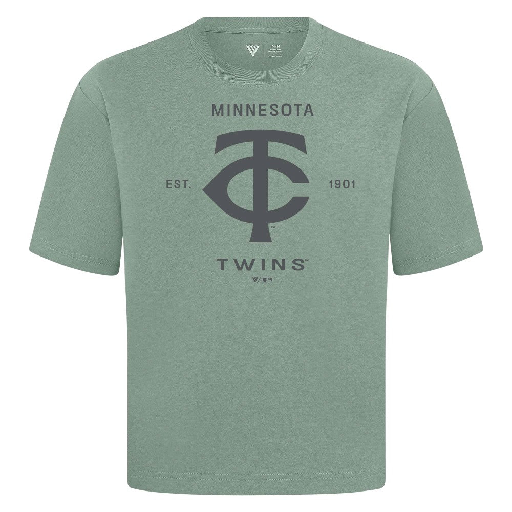 Minnesota Twins Levelwear Crossway Oversized Luxe Signature Knit T-Shirt | MLB On Sale