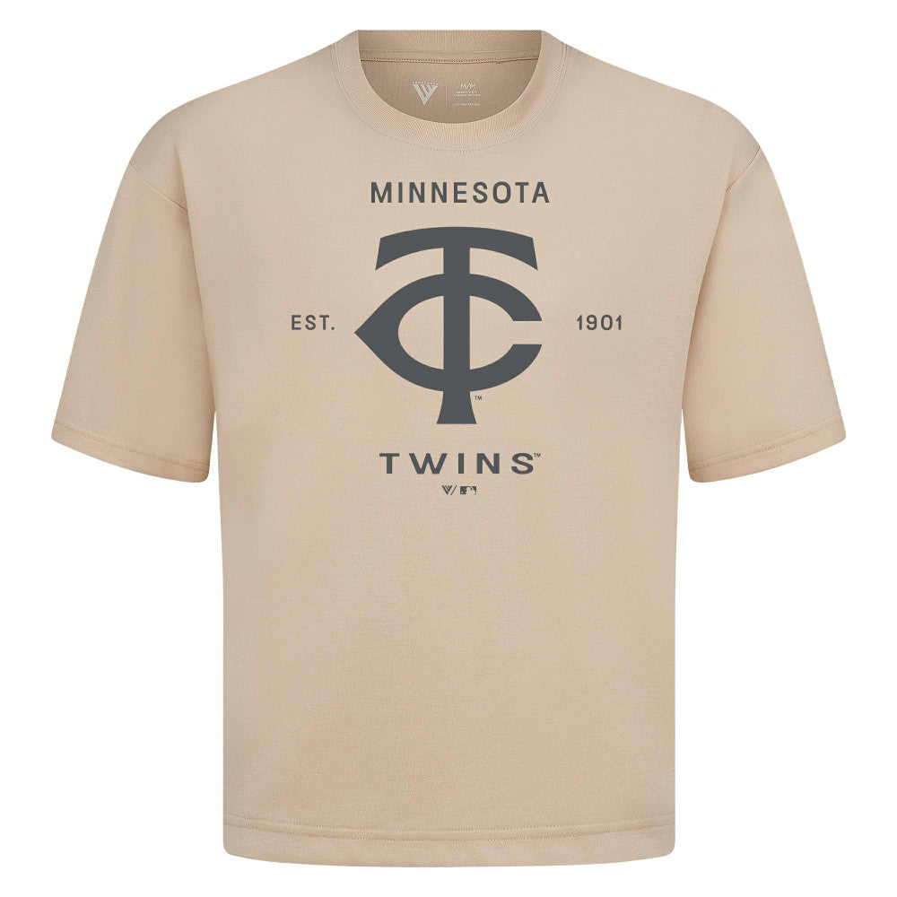 Minnesota Twins Levelwear Crossway Oversized Luxe Signature Knit T-Shirt | MLB Near me