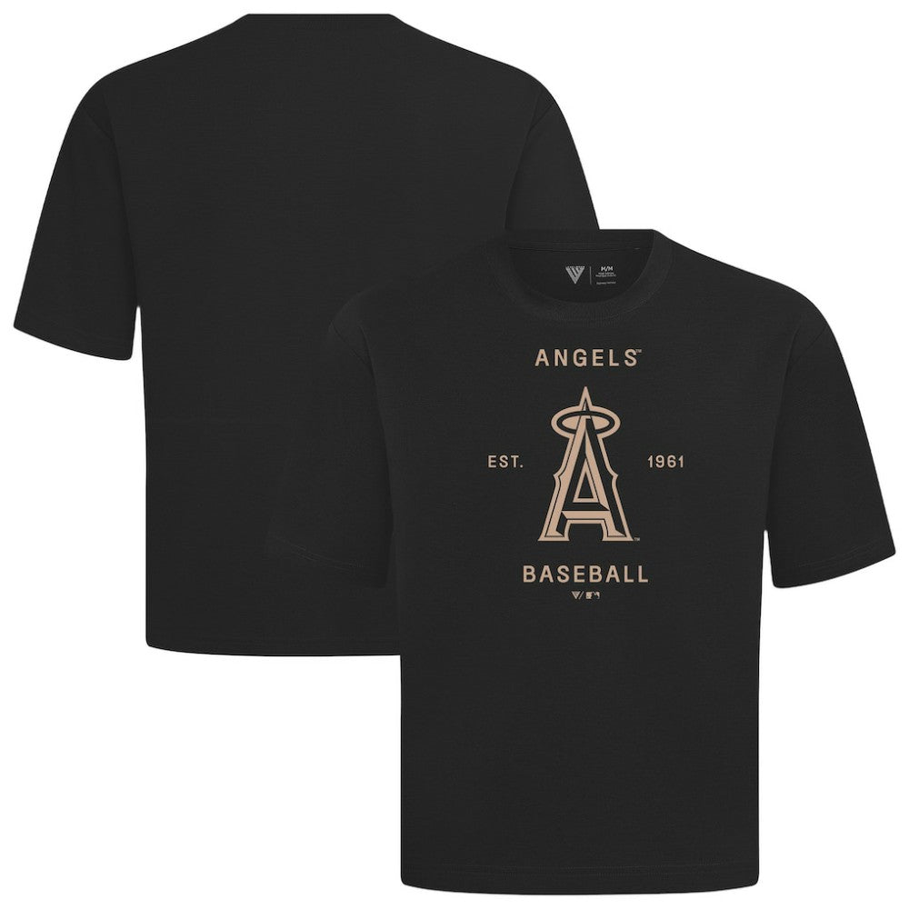 Los Angeles Angels Levelwear Crossway Oversized Luxe Signature Knit T-Shirt | MLB Outlet