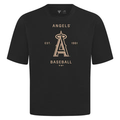 Los Angeles Angels Levelwear Crossway Oversized Luxe Signature Knit T-Shirt | MLB Outlet