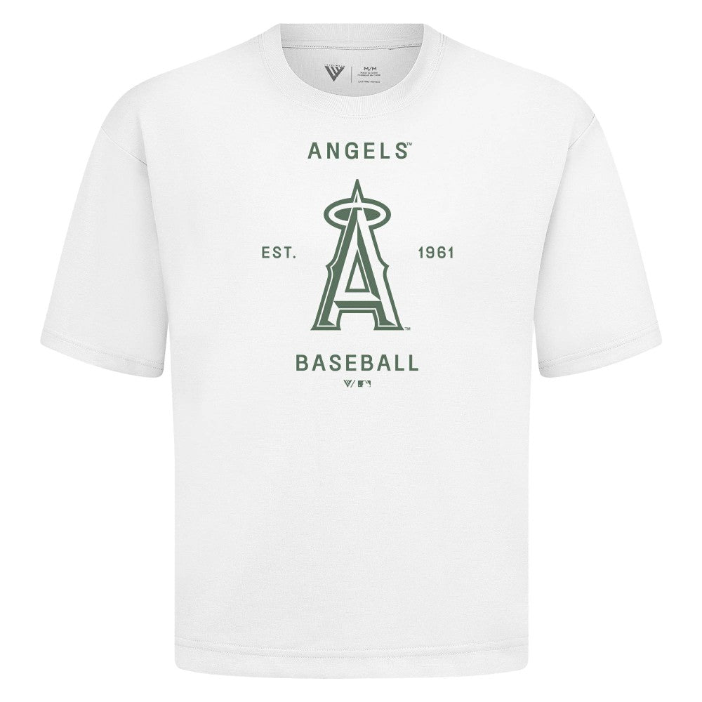 Los Angeles Angels Levelwear Crossway Oversized Luxe Signature Knit T-Shirt | MLB Online