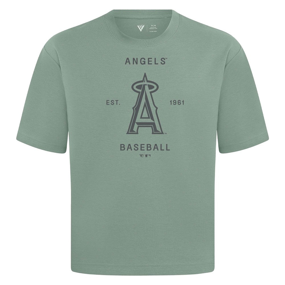 Los Angeles Angels Levelwear Crossway Oversized Luxe Signature Knit T-Shirt | MLB New