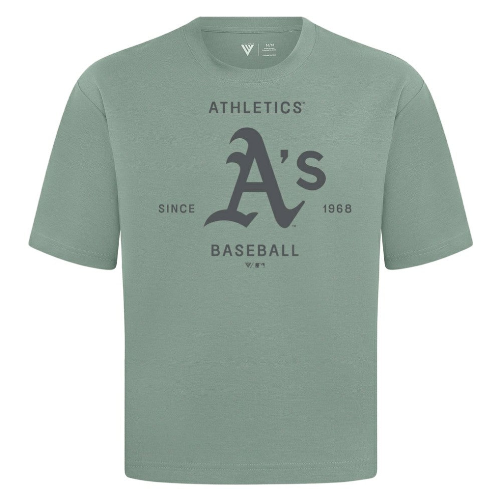 Athletics Levelwear Crossway Oversized Luxe Signature Knit T-Shirt | MLB For sale