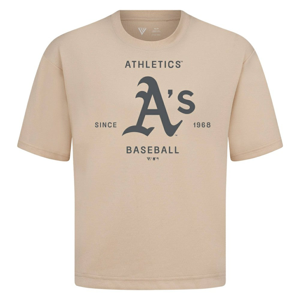 Athletics Levelwear Crossway Oversized Luxe Signature Knit T-Shirt | MLB New