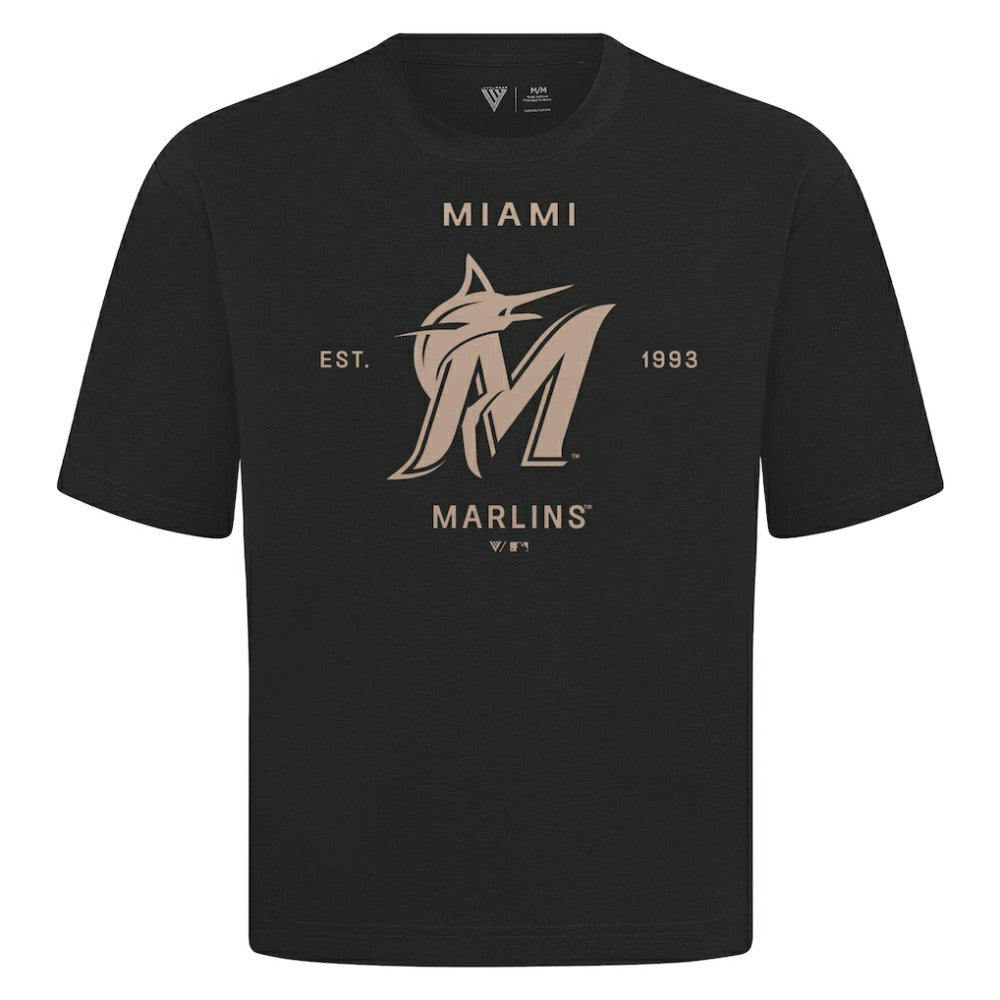 Miami Marlins Levelwear Crossway Oversized Luxe Signature Knit T-Shirt | MLB Near me