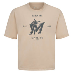 Miami Marlins Levelwear Crossway Oversized Luxe Signature Knit T-Shirt | MLB New