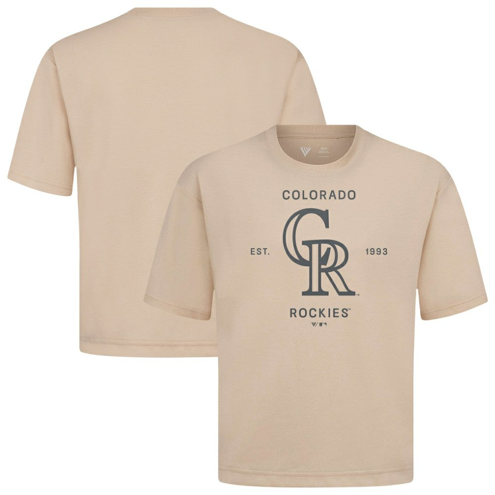 Colorado Rockies Levelwear Crossway Oversized Luxe Signature Knit T-Shirt | MLB Discount