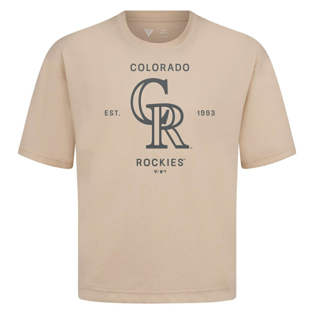 Colorado Rockies Levelwear Crossway Oversized Luxe Signature Knit T-Shirt | MLB Discount