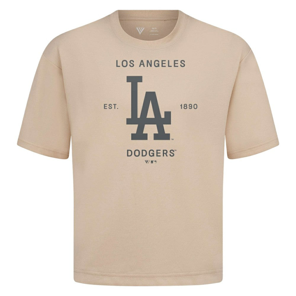 Los Angeles Dodgers Levelwear Crossway Oversized Luxe Signature Knit T-Shirt | MLB Online