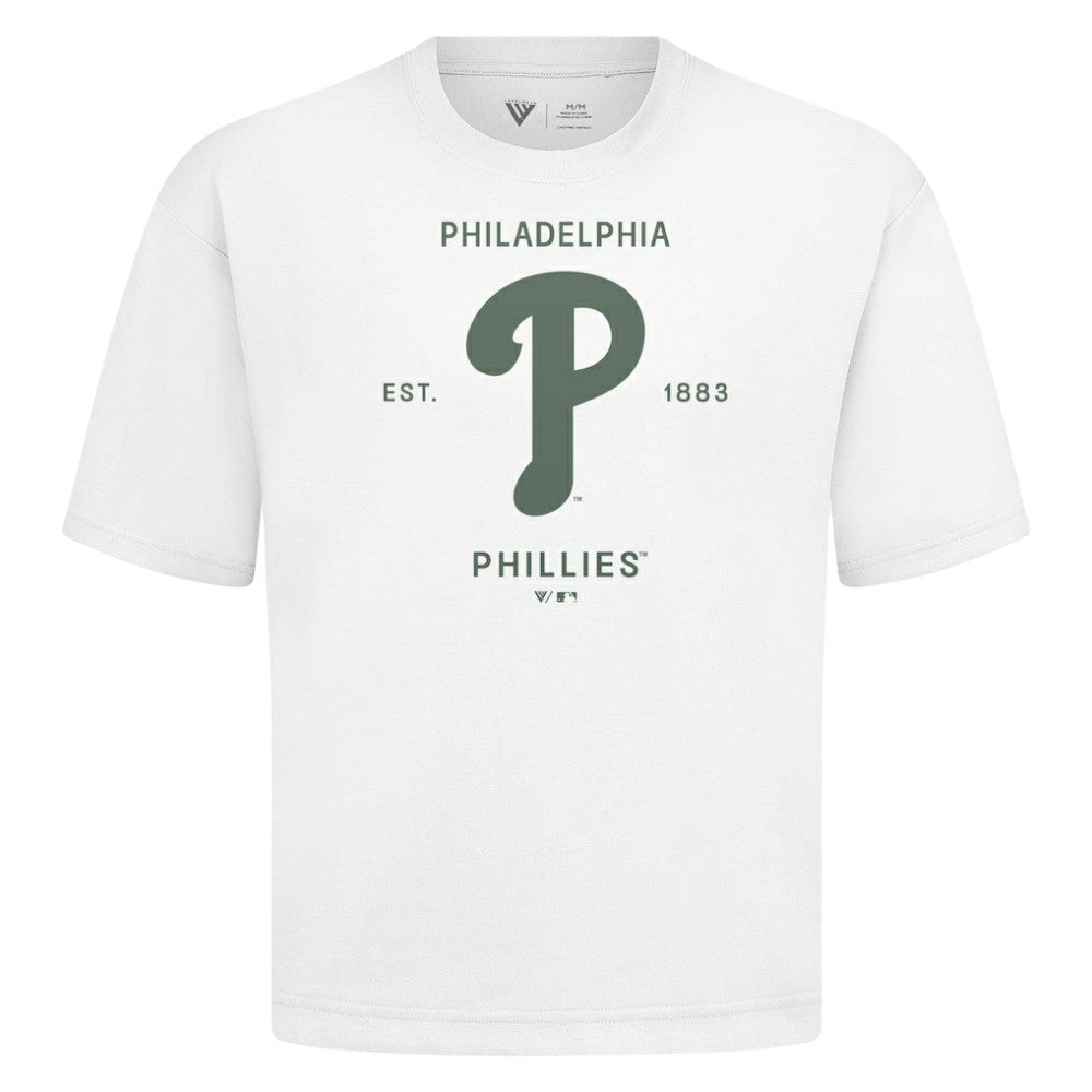 Philadelphia Phillies Levelwear Crossway Oversized Luxe Signature Knit T-Shirt | MLB Discount