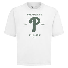 Philadelphia Phillies Levelwear Crossway Oversized Luxe Signature Knit T-Shirt | MLB Discount