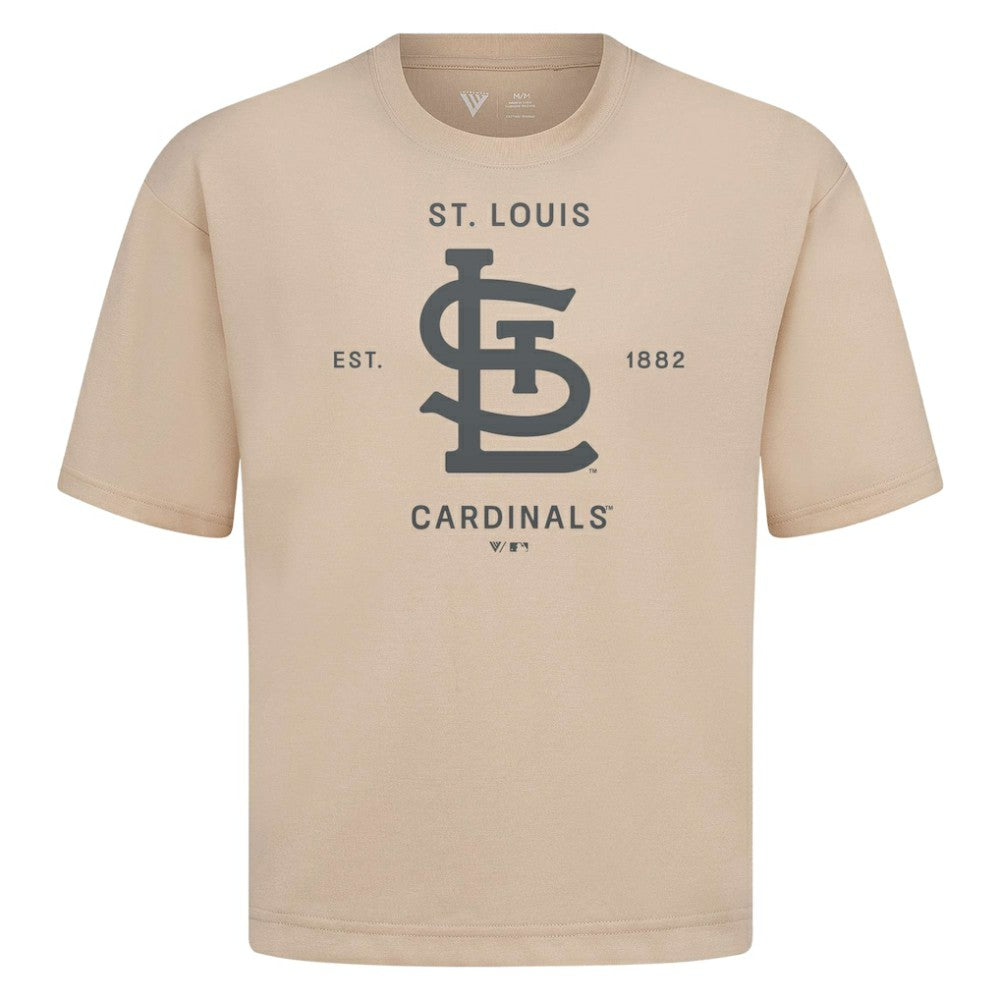 St. Louis Cardinals Levelwear Crossway Oversized Luxe Signature Knit T-Shirt | MLB New