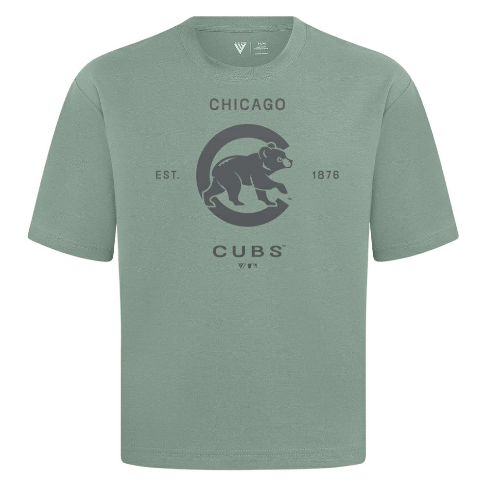 Chicago Cubs Levelwear Crossway Oversized Luxe Signature Knit T-Shirt | MLB Outlet