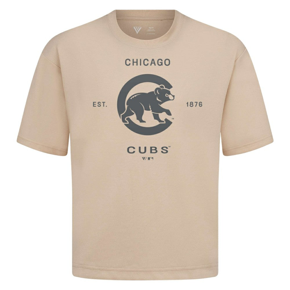 Chicago Cubs Levelwear Crossway Oversized Luxe Signature Knit T-Shirt | MLB US