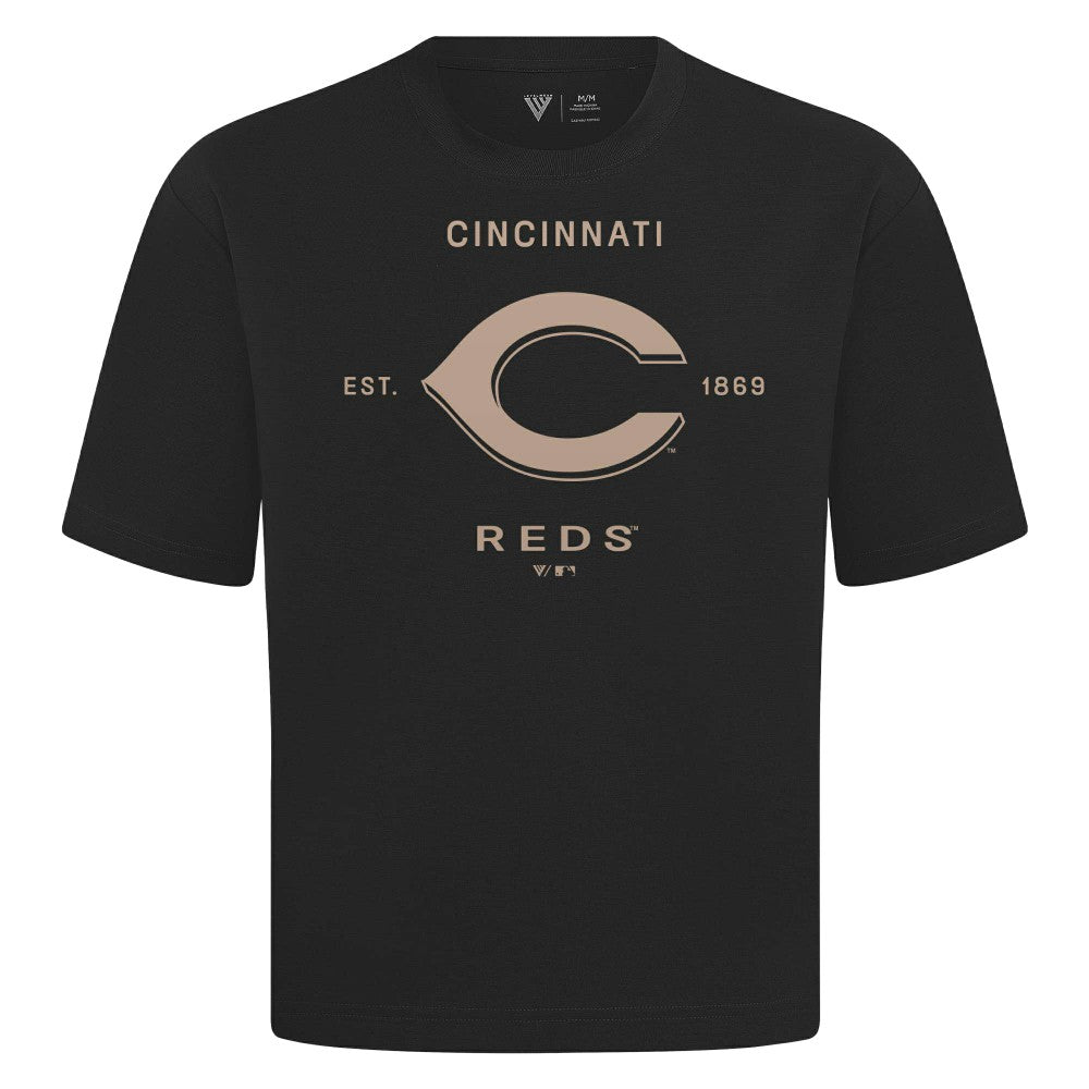 Cincinnati Reds Levelwear Crossway Oversized Luxe Signature Knit T-Shirt | MLB Near me