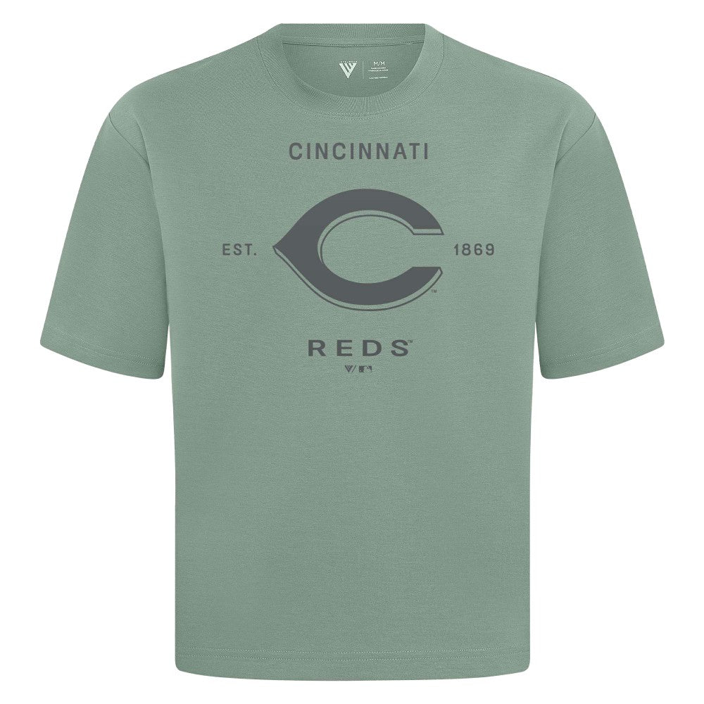 Cincinnati Reds Levelwear Crossway Oversized Luxe Signature Knit T-Shirt | MLB Near me