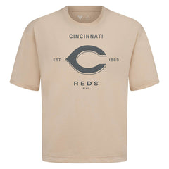 Cincinnati Reds Levelwear Crossway Oversized Luxe Signature Knit T-Shirt | MLB Online