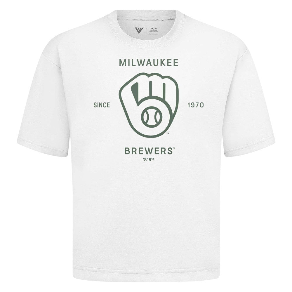 Milwaukee Brewers Levelwear Crossway Oversized Luxe Signature Knit T-Shirt | MLB Online