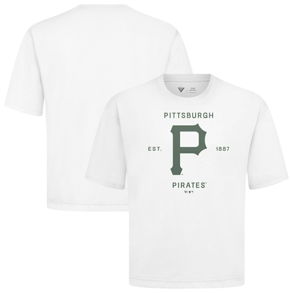 Pittsburgh Pirates Levelwear Crossway Oversized Luxe Signature Knit T-Shirt | MLB On Sale