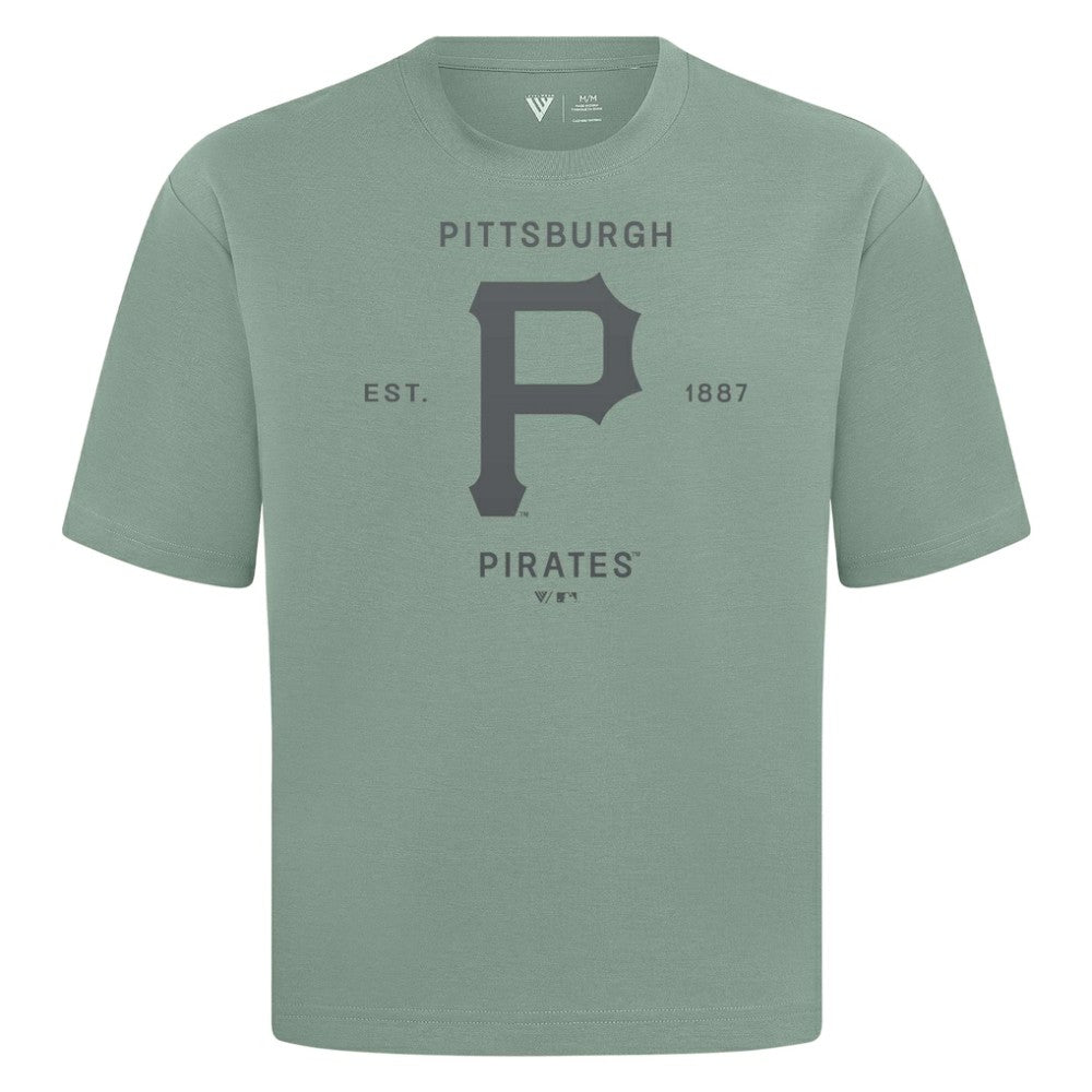 Pittsburgh Pirates Levelwear Crossway Oversized Luxe Signature Knit T-Shirt | MLB On Sale