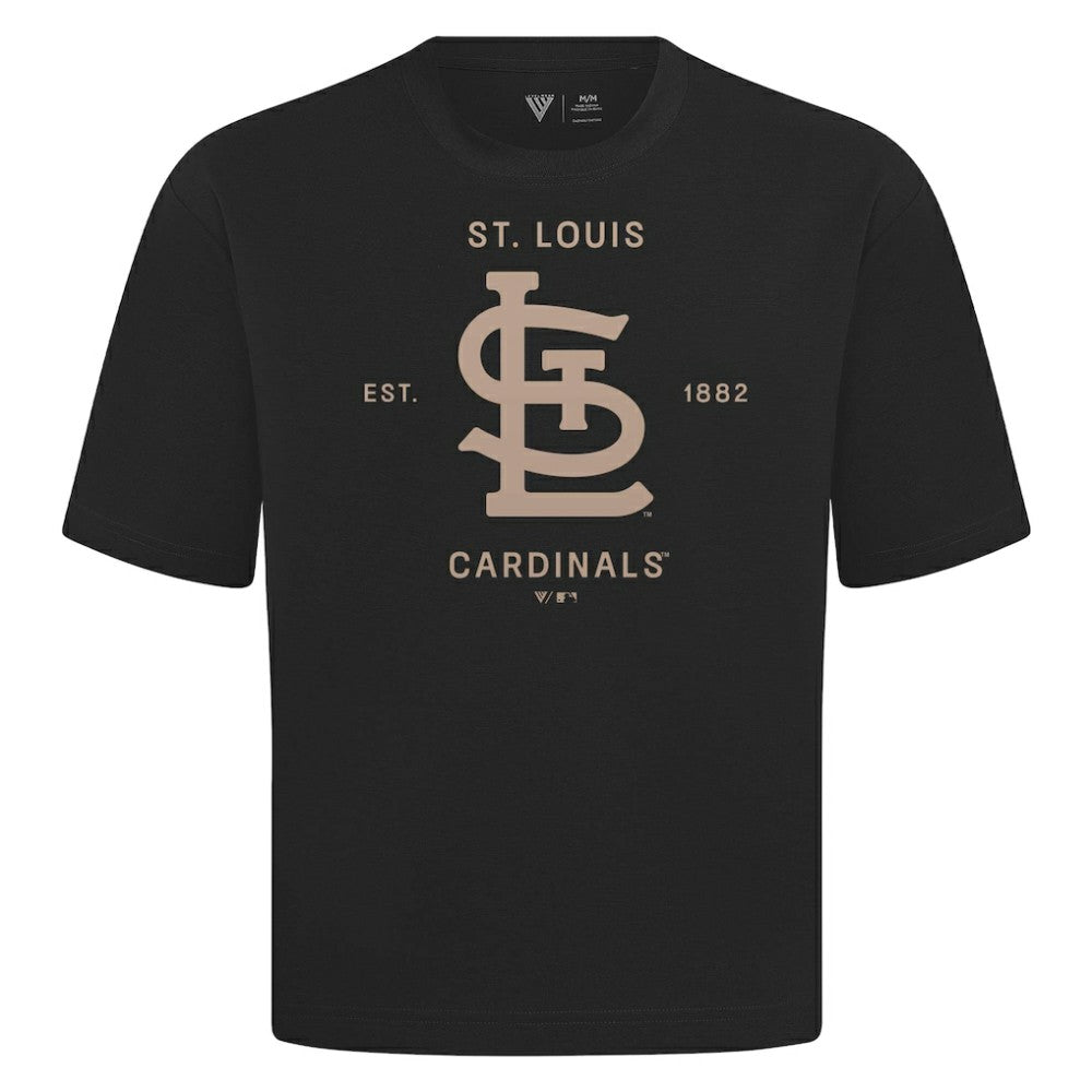 St. Louis Cardinals Levelwear Crossway Oversized Luxe Signature Knit T-Shirt | MLB Shop