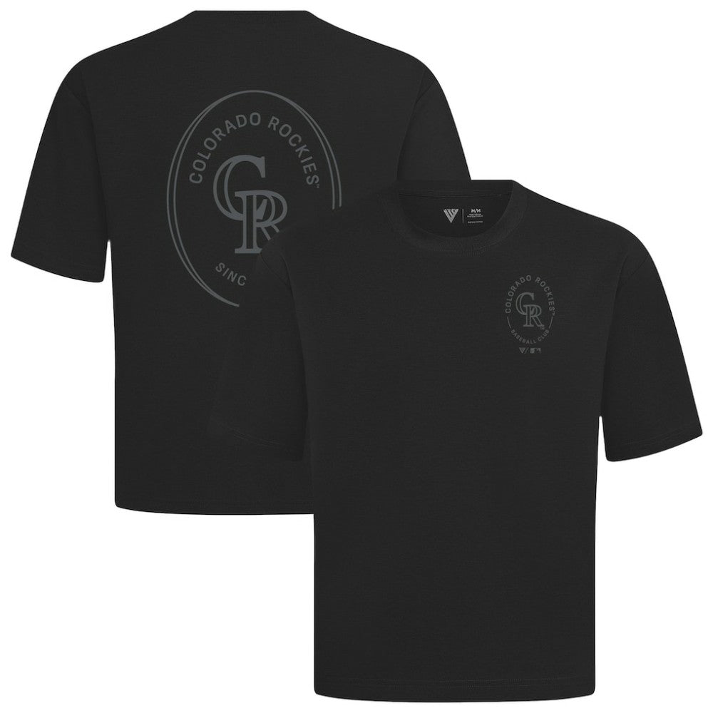 Colorado Rockies Levelwear Signet Oversized Luxe Signature Knit T-Shirt | MLB For sale