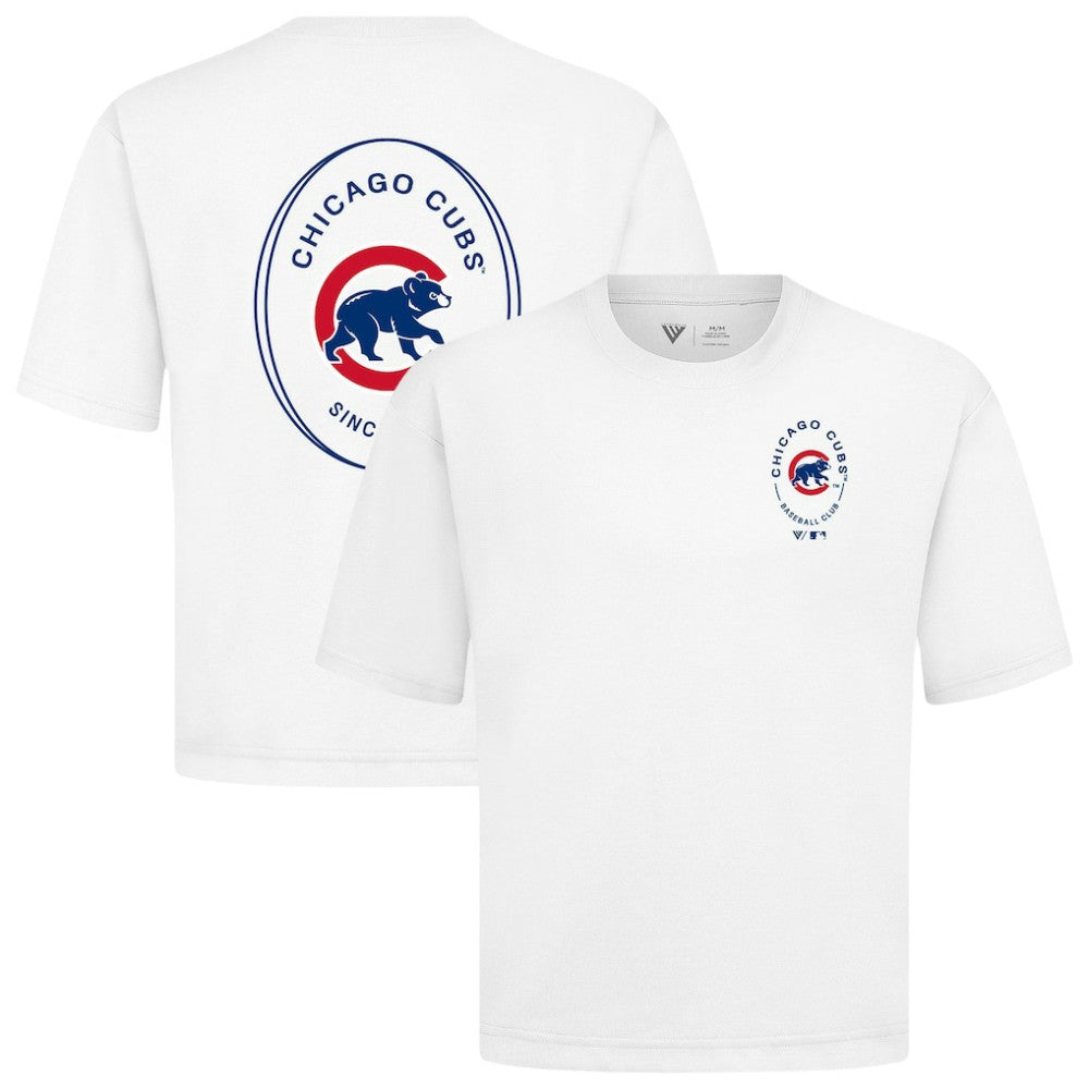 Chicago Cubs Levelwear Signet Oversized Luxe Signature Knit T-Shirt | MLB New