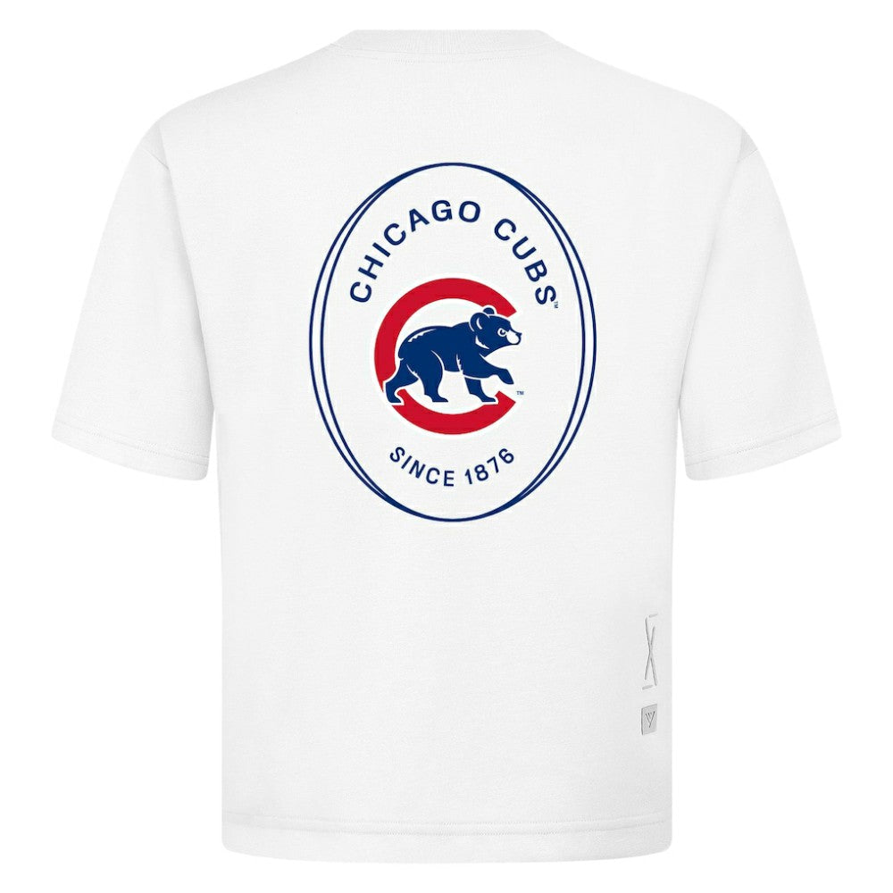 Chicago Cubs Levelwear Signet Oversized Luxe Signature Knit T-Shirt | MLB New