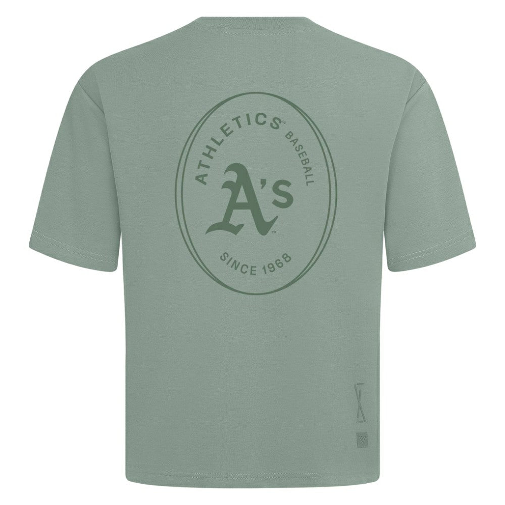 Athletics Levelwear Signet Oversized Luxe Signature Knit T-Shirt | MLB For sale