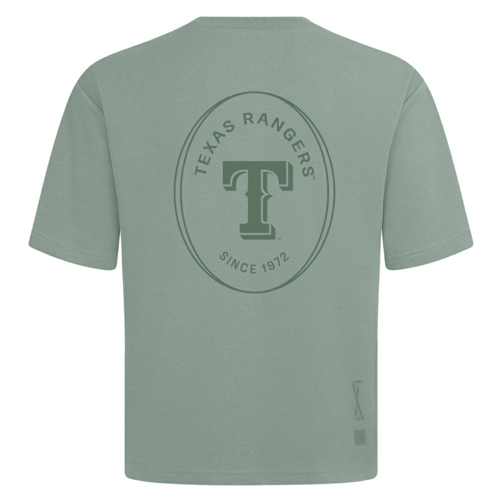 Texas Rangers Levelwear Signet Oversized Luxe Signature Knit T-Shirt | MLB Outlet