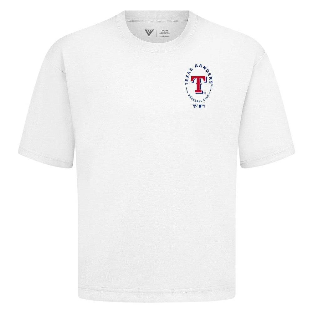 Texas Rangers Levelwear Signet Oversized Luxe Signature Knit T-Shirt | MLB New